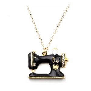 Trendy ✨ Sewing Machine Charm Statement Necklace